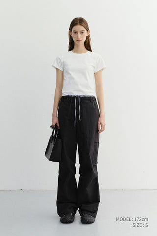 UTILITY PARACHUTE PANTS BLACK