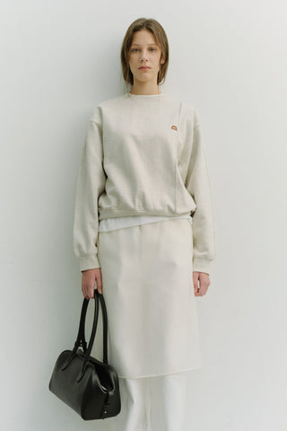 UNISEX DUNST LOGO CREASE SWEATSHIRT OATMEAL MELANGE