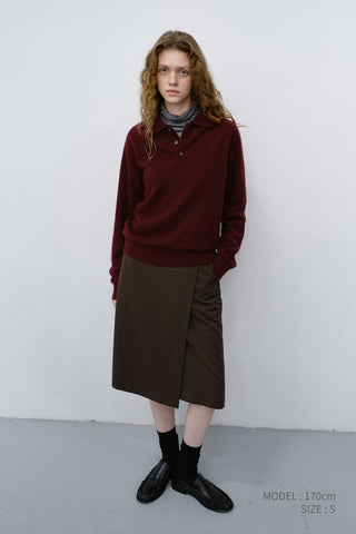 UNISEX COLLARED SWEATER BURGUNDY