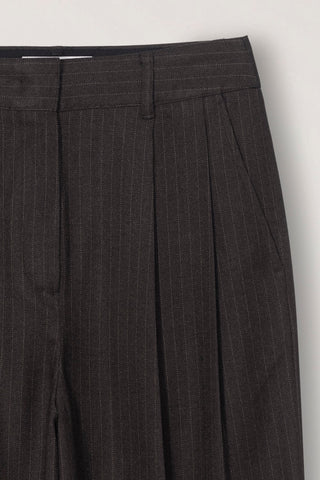 WINTER FLANNEL SLACKS DARK BROWN STRIPE