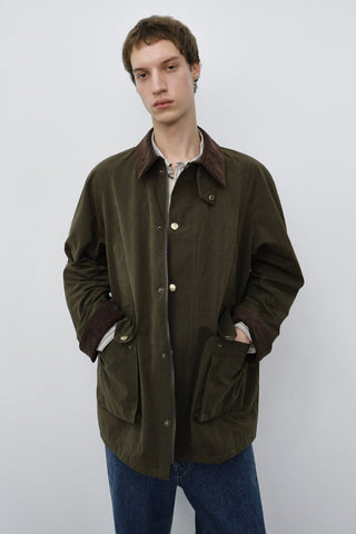 UNISEX WAXED COTTON HUNTING JACKET KHAKI