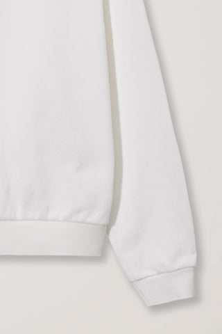 UNISEX LEATHER LOGO COLLARED T-SHIRT WHITE