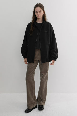 UNISEX ZIP-UP FLEECE SWEATSHIRT BLACK