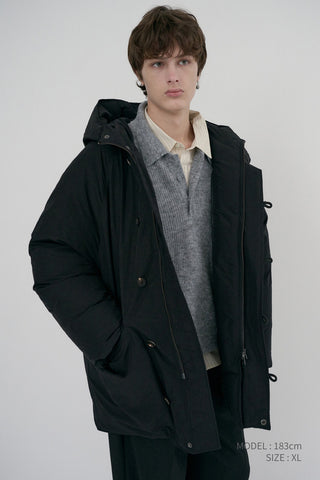 UNISEX GOOSE DOWN PARKA JACKET BLACK