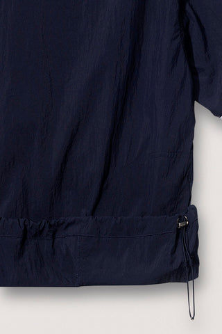 UNISEX V-NECK WOVEN TOP NAVY