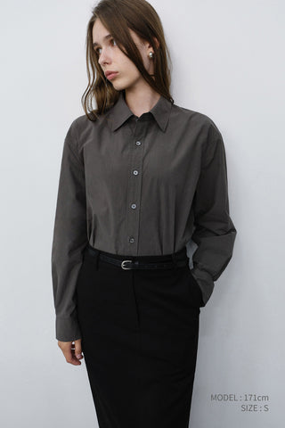 UNISEX REFINED COTTON SHIRT MUSHROOM