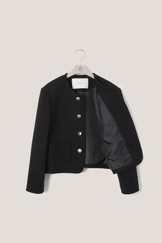 UNISEX CLASSIC BOUCLE TWEED JACKET BLACK