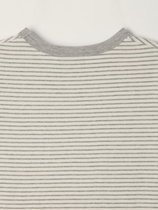 ESSENTIAL STRIPE LOGO T-SHIRT CREAM GREY STRIPE