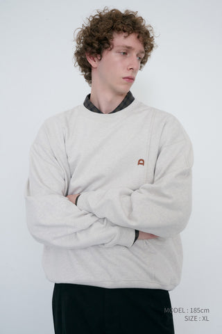 UNISEX DUNST LOGO CREASE SWEATSHIRT OATMEAL MELANGE
