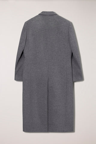 UNISEX 2-WAY 3 BUTTON CASHMERE COAT MELANGE GREY