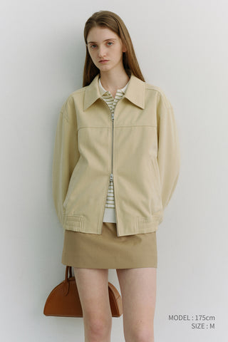UNISEX ALTER-SUEDE COLLARED BLOUSON CREAM