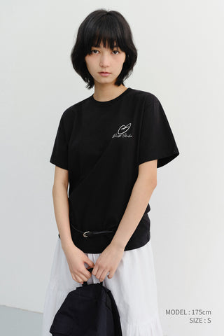 UNISEX HEART D LOGO T-SHIRT BLACK