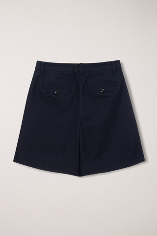 DOUBLE PLEATED BERMUDA SHORTS NAVY