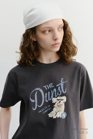 UNISEX DRAWING PUPPY T-SHIRT CHARCOAL GREY