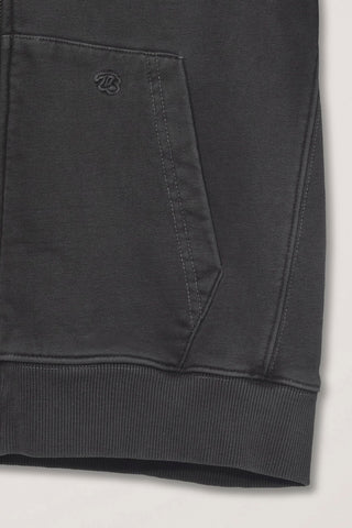 UNISEX GARMENT DYED ZIP-UP HOODIE BLACK