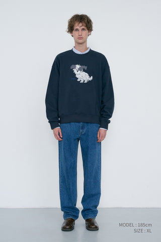 UNISEX PUPPY SWEATSHIRT FRENCH NAVY