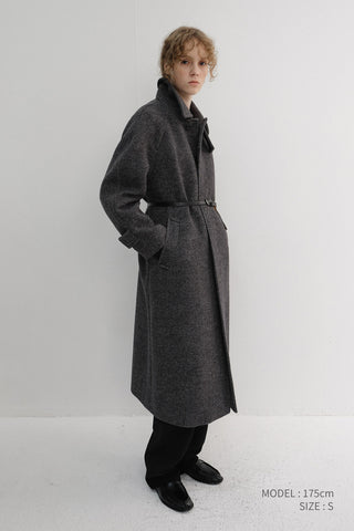 UNISEX RELAXED BALMACAAN COAT CHARCOAL GREY