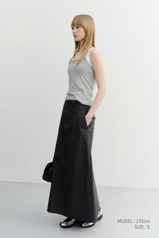 A-LINE MAXI SKIRT CHARCOAL GREY