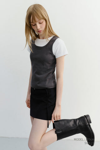 BELTED MINI SKIRT DEEP NAVY