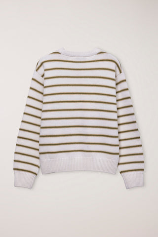 UNISEX STRIPED CHUNKY SWEATER IVORY