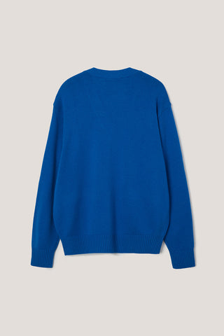 UNISEX BOYFRIEND KNIT CARDIGAN BLUE
