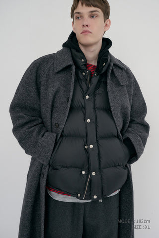 UNISEX RELAXED BALMACAAN COAT CHARCOAL GREY