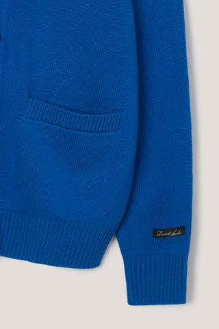 UNISEX BOYFRIEND KNIT CARDIGAN BLUE
