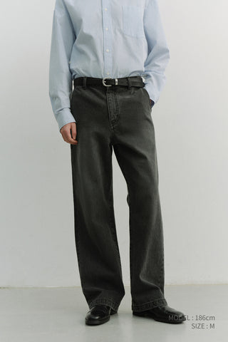 STRAIGHT SLACK JEANS GREY