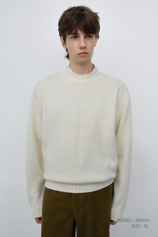 UNISEX CHUNKY ROLL NECK SWEATER IVORY