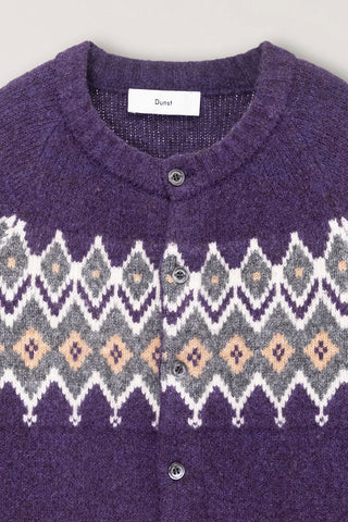 UNISEX CHUNKY PATTERN CARDIGAN PURPLE