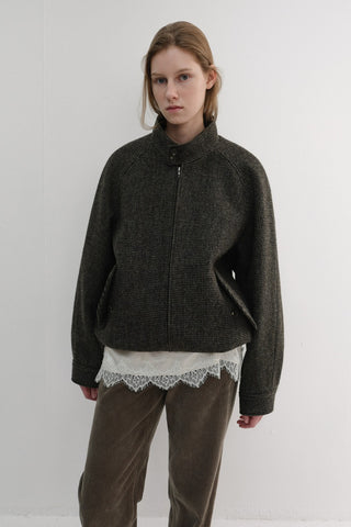 UNISEX HARRINGTON WOOL BLOUSON BROWN