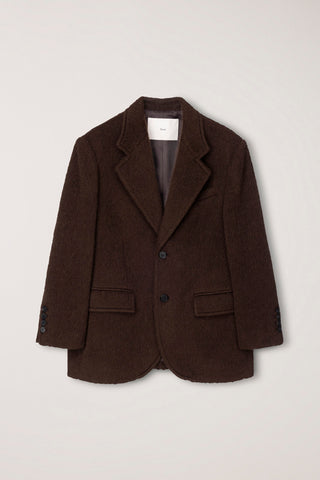 UNISEX ALPACA BLAZER COAT BROWN
