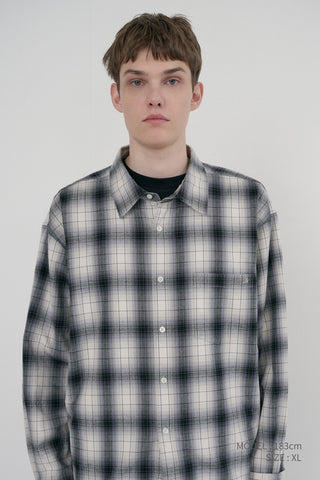 UNISEX WINTER FLANNEL CHECKED SHIRT BLACK