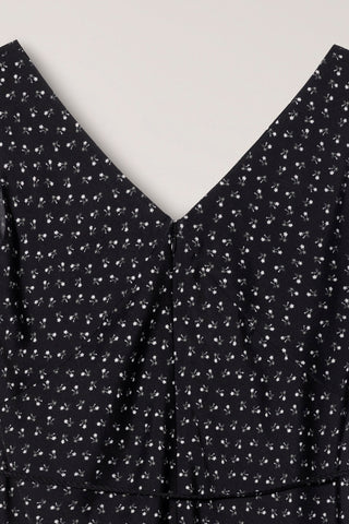 SLEEVELESS PATTERNED DRESS BLACK