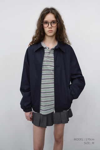 UNISEX COLLARED BLOUSON JACKET NAVY