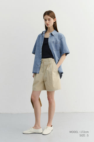 UNISEX LINEN DENIM SHIRT LIGHT BLUE