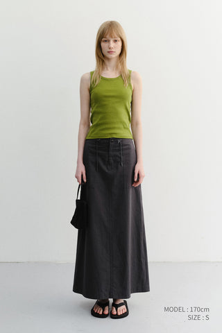 A-LINE MAXI SKIRT CHARCOAL GREY