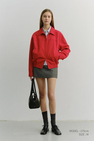 UNISEX COLLARED BLOUSON JACKET RED