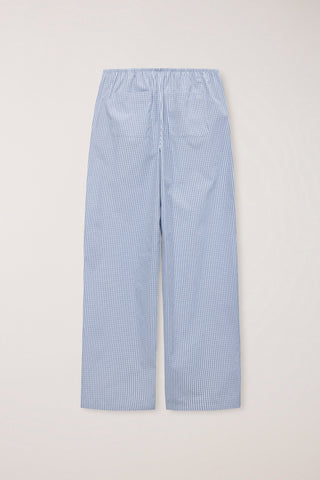 PAJAMA STRING PANTS SOFT BLUE CHECK