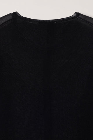 SUMMER ESSENTIAL CREWNECK CARDIGAN BLACK