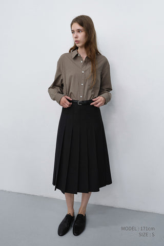 UNISEX INFORMAL SHIRT BROWN STRIPE