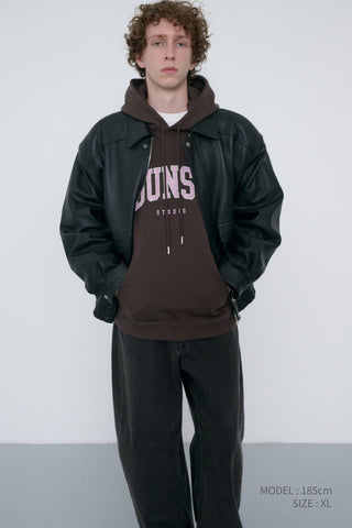 UNISEX ARCH LOGO HOODIE BROWN