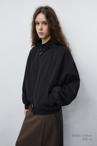 UNISEX VOLUME HARRINGTON JACKET BLACK