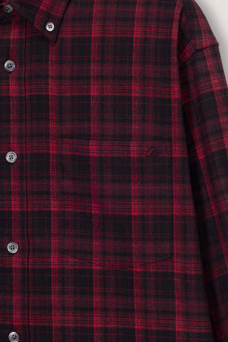 UNISEX CHECKED FLANNEL BD SHIRT RED