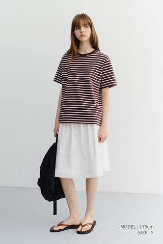 UNISEX STRIPED T-SHIRT BROWN PINK