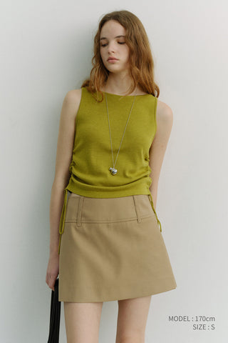 LAYERING KNIT TOP OLIVE GREEN