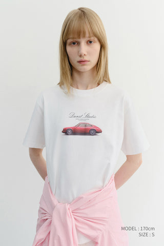 UNISEX SUMMER HOLIDAY CAR T-SHIRT OFF WHITE