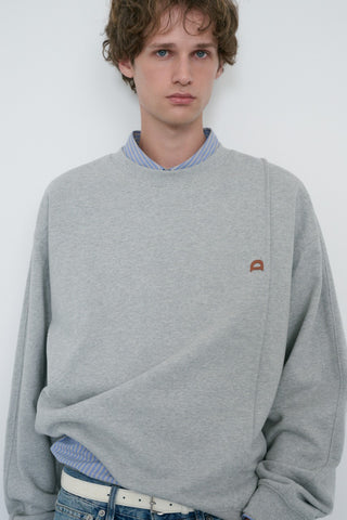 UNISEX DUNST LOGO CREASE SWEATSHIRT MELANGE GREY