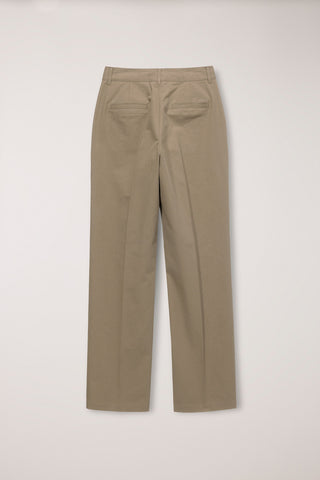 SUMMER STRAIGHT CHINO SLACKS DARK BEIGE
