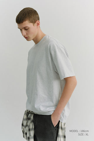 UNISEX LOOSE T-SHIRT LIGHT MELANGE GREY